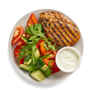 Куриное филе со свежими овощами