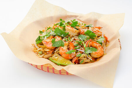 Вок с креветками