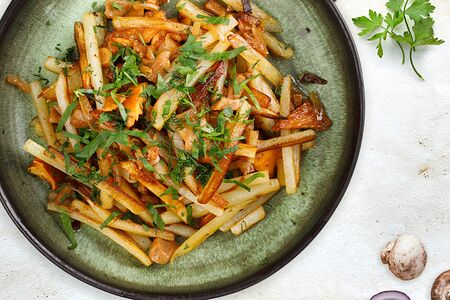 Картофель по-домашнему, жаренный с грибами