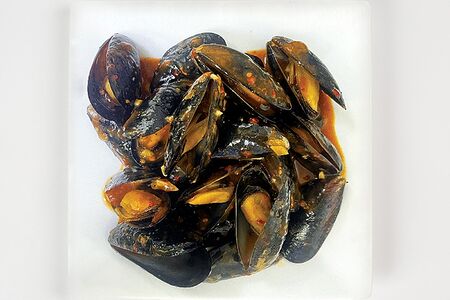 Мидии в остром соусе карри