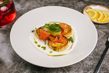 Солёные сырники с форелью