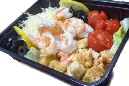 Салат Цезарь с креветками