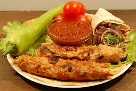 Люля из индейки с грибами