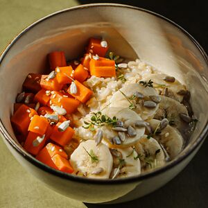 Рисовая каша с тыквой на кокосовом молоке