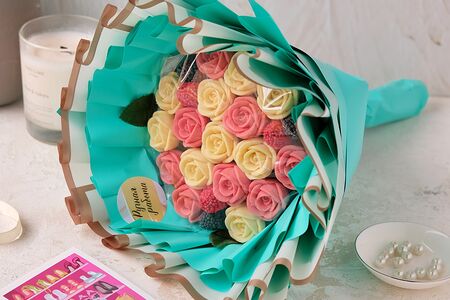 2 Букет из шоколада  бирюзовый