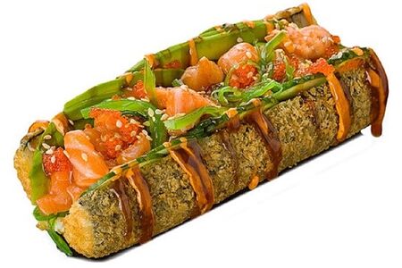 Азия хот-дог с лососем