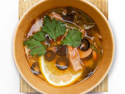 Русская мясная солянка