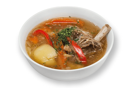 Сорпа с бараньей корейкой и овощами