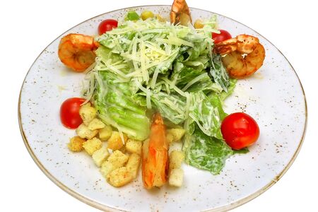 Салат Цезарь с креветками