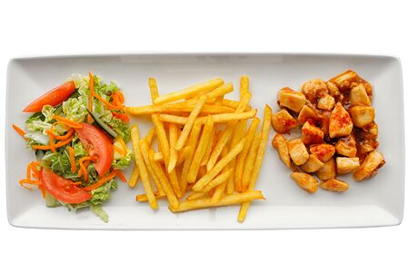 Сладкая курочка с картофелем фри