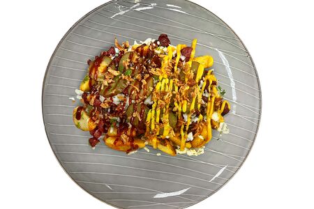 Картофель дабл с охотничьими колбасками