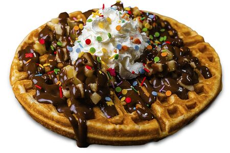 Вафли с бананом и шоколадом