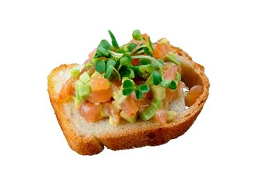 Брускетта с тар-таром из лосося и авокадо