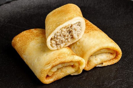 Блинчики с печенью и рисом