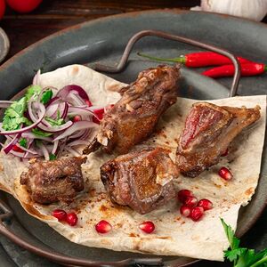 Шашлык из бараньих семечек