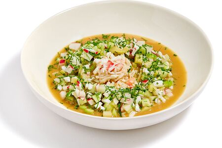 Окрошка с крабом