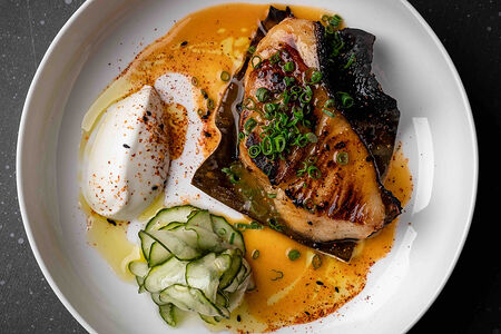 Черная треска на гриле