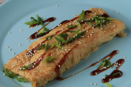 Омлет паназиатский с куриным филе и овощами