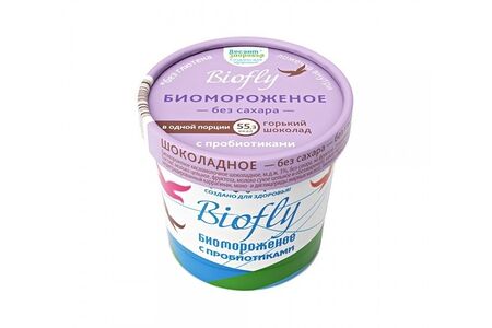 Мороженое BIOfly Горький шоколад без сахара с пробиотиками Десант здоровья