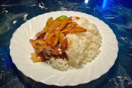 D2 Рис с жаренными баклажанами и картофелем