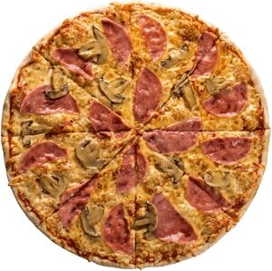 Пицца с ветчиной и грибами