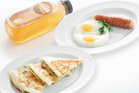 Завтрак Бодрое утро из трех блюд и напитка