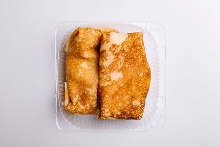 Блины с ветчиной и сыром