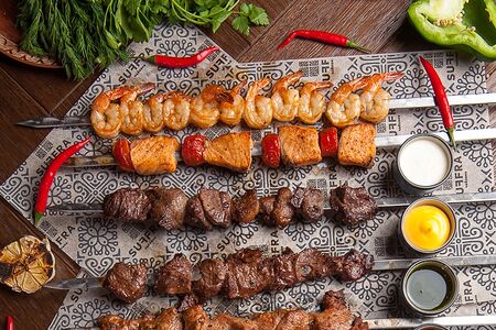 Шашлык из тигровых креветок