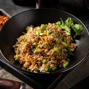 Рис с овощами и яйцом