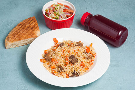 Комбо Узбекский плов⁣ с морсом Клюква