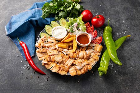 Шаурма на тарелке