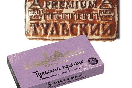 Тульский пряник Premium большой лавандовый с цукатами инжира