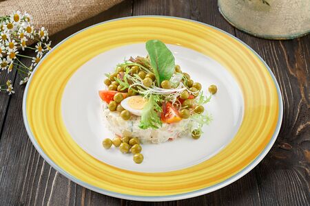 Домашний Оливье с курицей