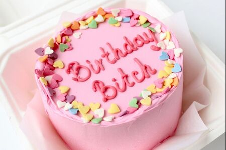 Бенто-торт Birthday розовый