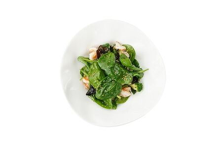 Зеленый салат с креветками