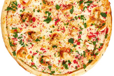 Пицца с креветками