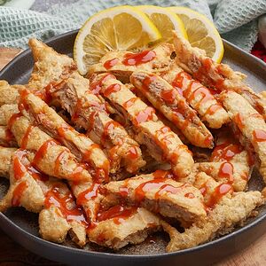 Խրթխրթան բադի կտորներ սոուսով