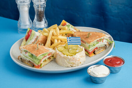 Клаб-сэндвич с запеченными овощами