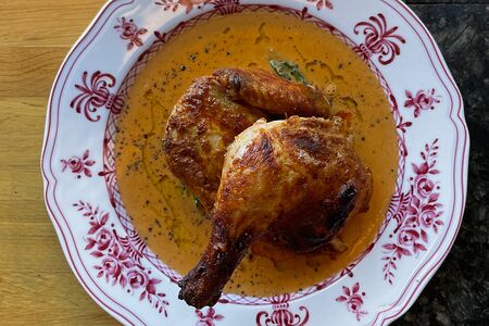 Половина фермерского цыплёнка из печи