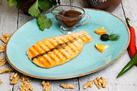 Семга на мангале