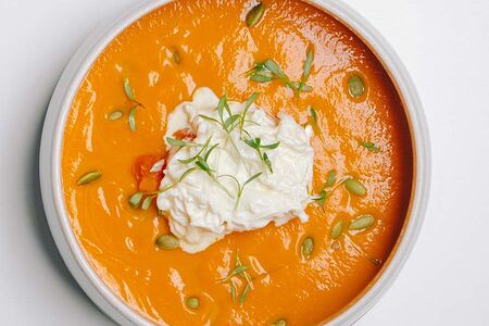 Тыквенный суп со страчателлой