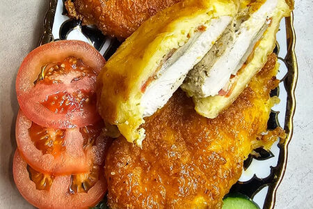 Котлета из куриной отбивной с сыром