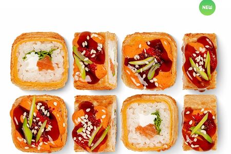 Горячий лосось в сырной тортилье