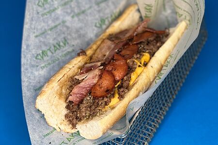 Чизстейк пепперони и бекон