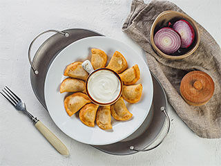 Пельмени куриные жареные