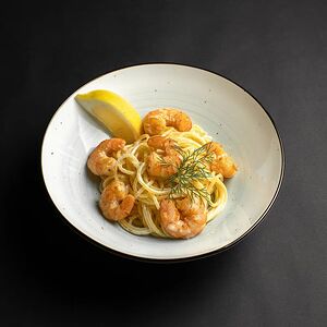 Սպագետտի մանրածովախեցգետնով