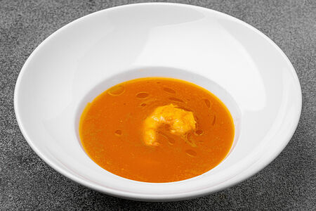 Тыквенный крем-суп с креветками