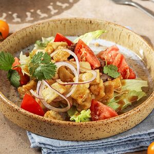 Салат с говяжьей вырезкой и баклажанами