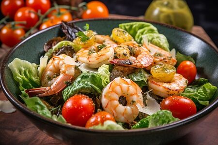 Салат Цезарь с креветкой