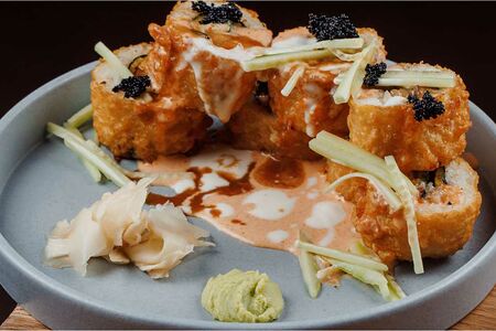 Теплый с угрем и лососем